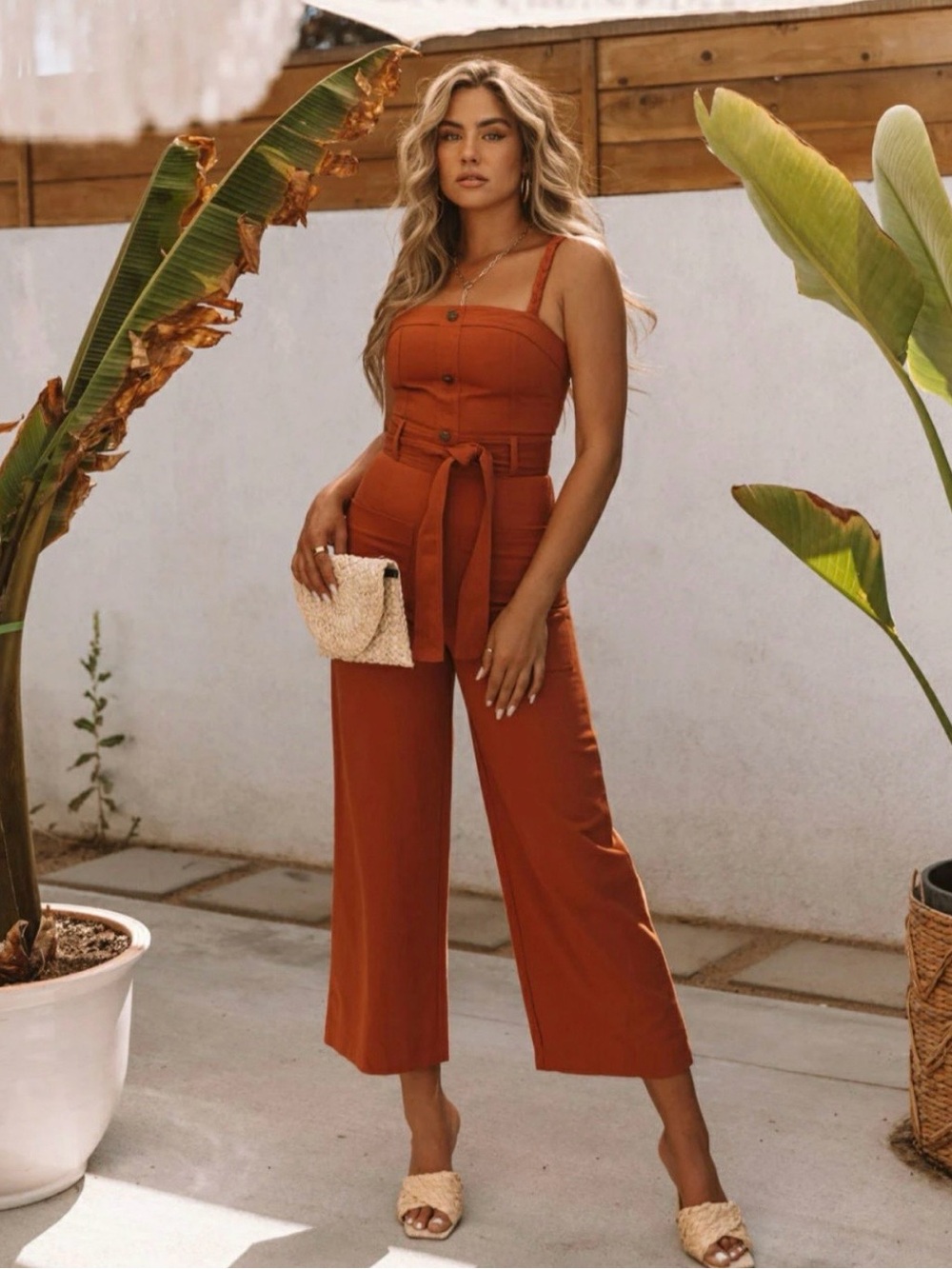 VICI COLLECTION SHE IS UNSTOPPABLE COTTON POCKETED JUMPSUIT